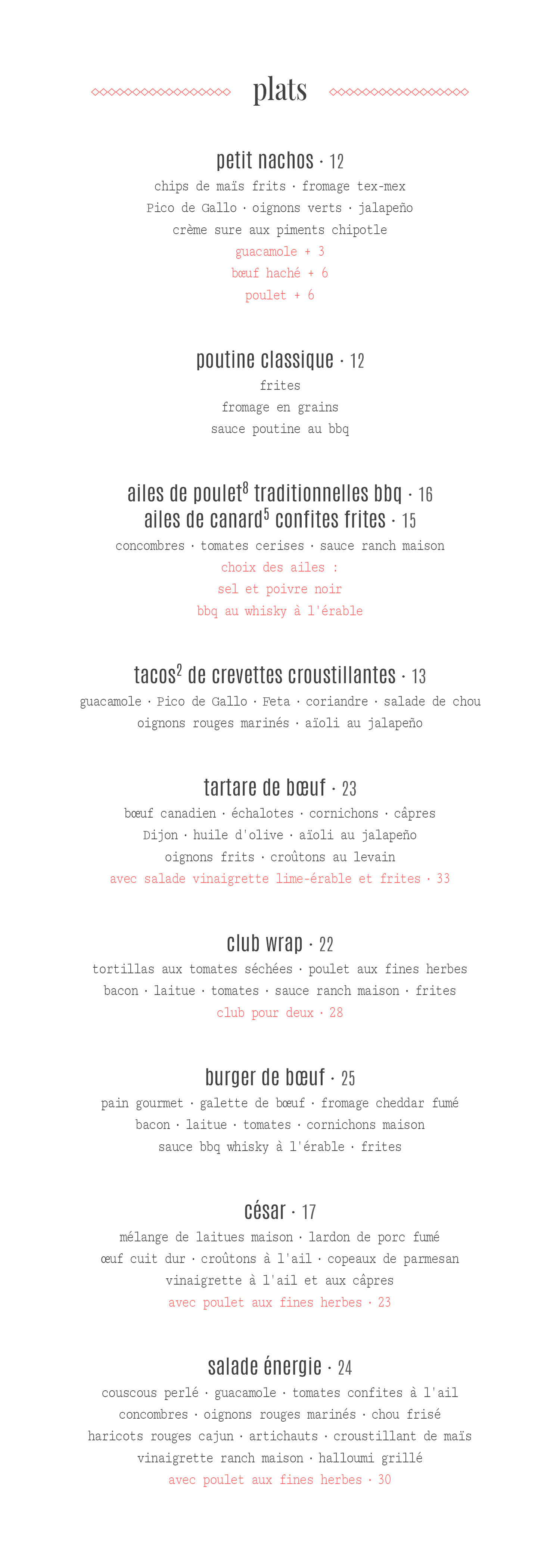 Nos Menus | Restaurant Le Rituel